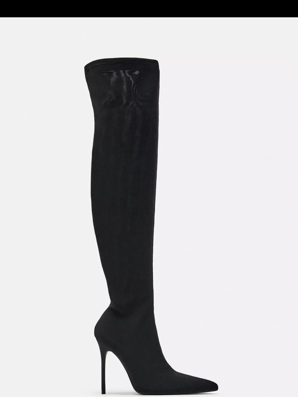 Classic Black mesh Over-the-Knee Pointed Stiletto Boots